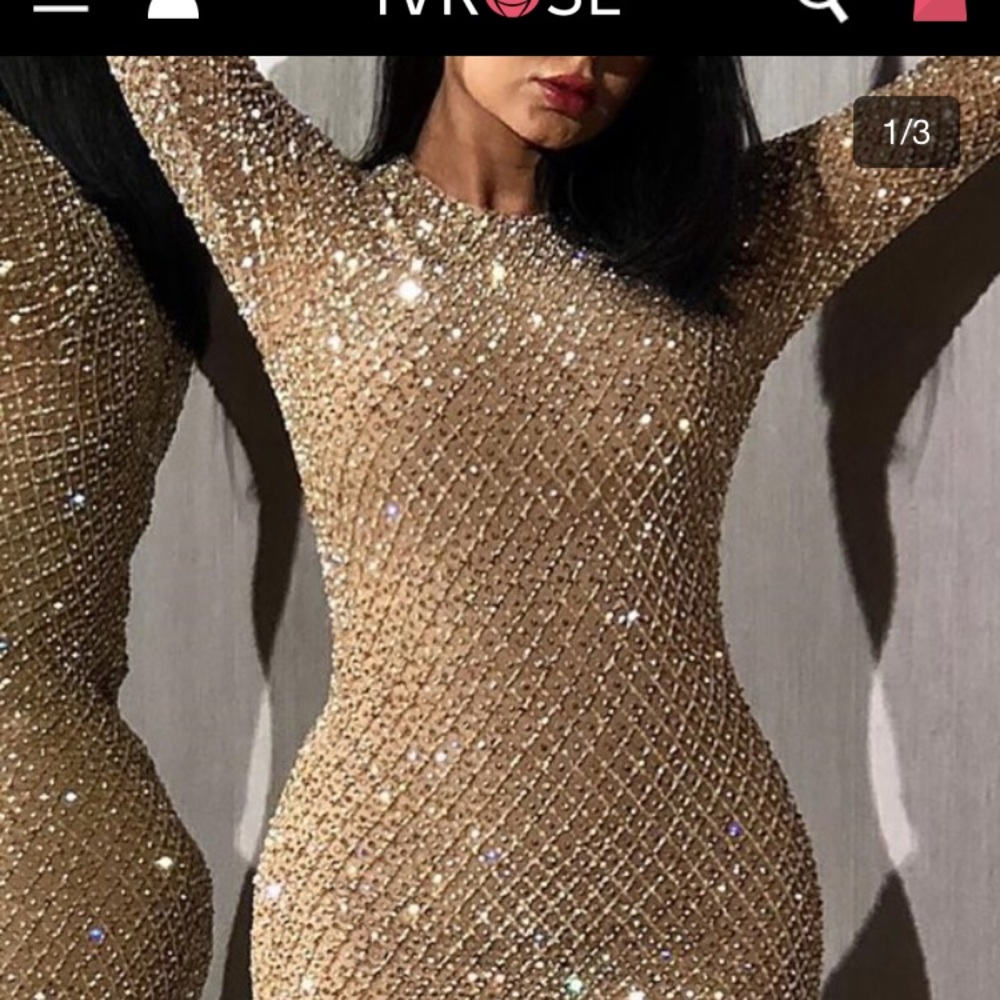 Gold glitter dress NWT